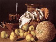 MELeNDEZ, Luis Still-life with Melon and Pears sg Germany oil painting reproduction
